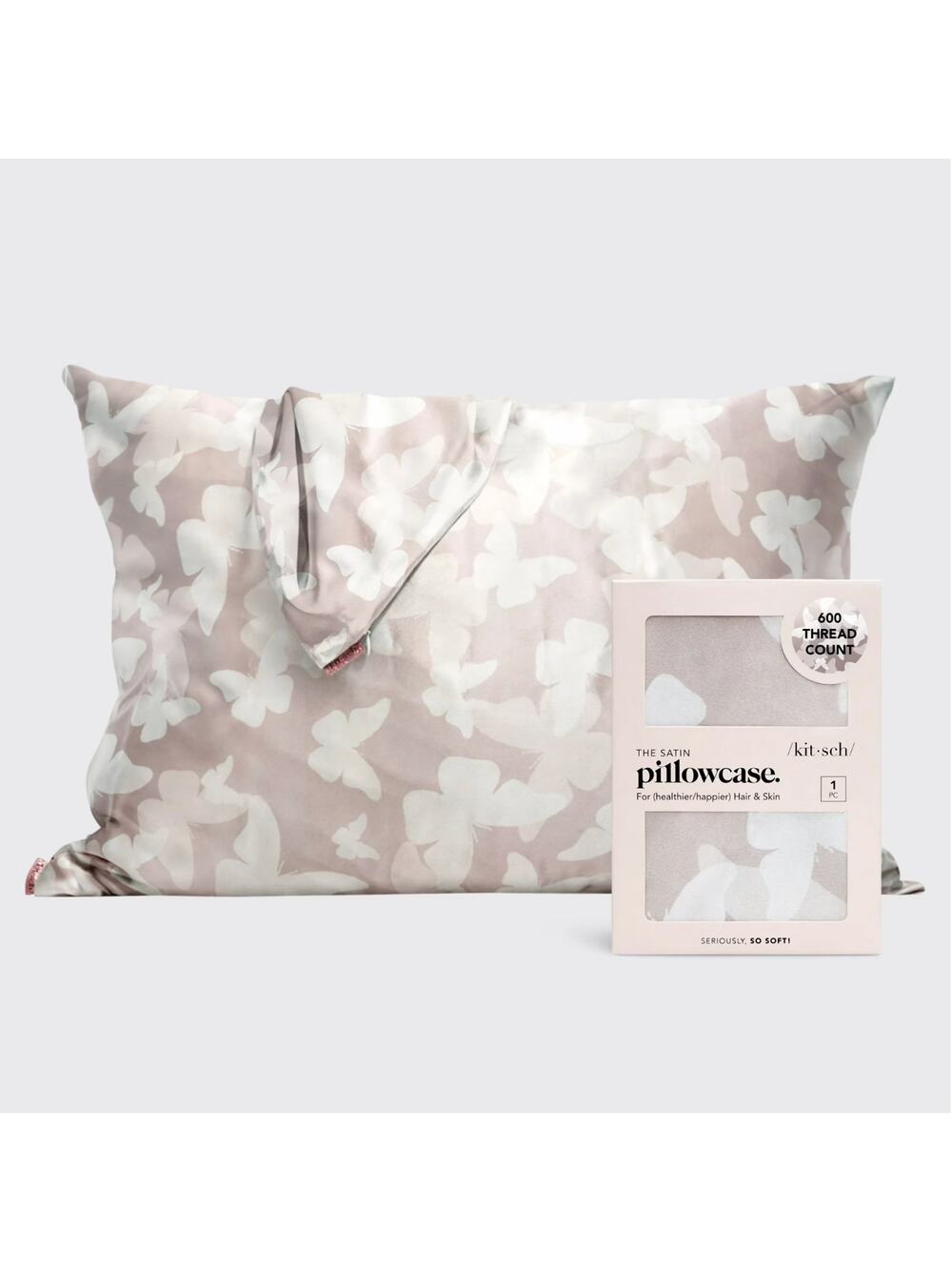 Kitsch - Butterfly Satin Pillowcase Standard Size NEW